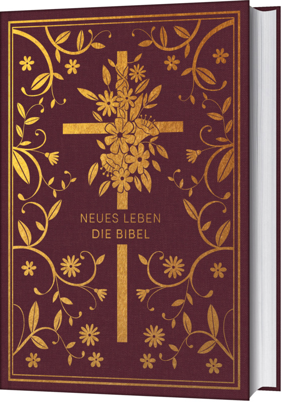 Neues Leben. Die Bibel - Golden Grace Edition, Bordeauxrot