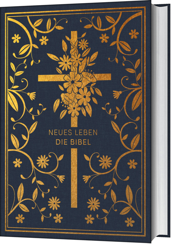 Neues Leben. Die Bibel - Golden Grace Edition, Marineblau