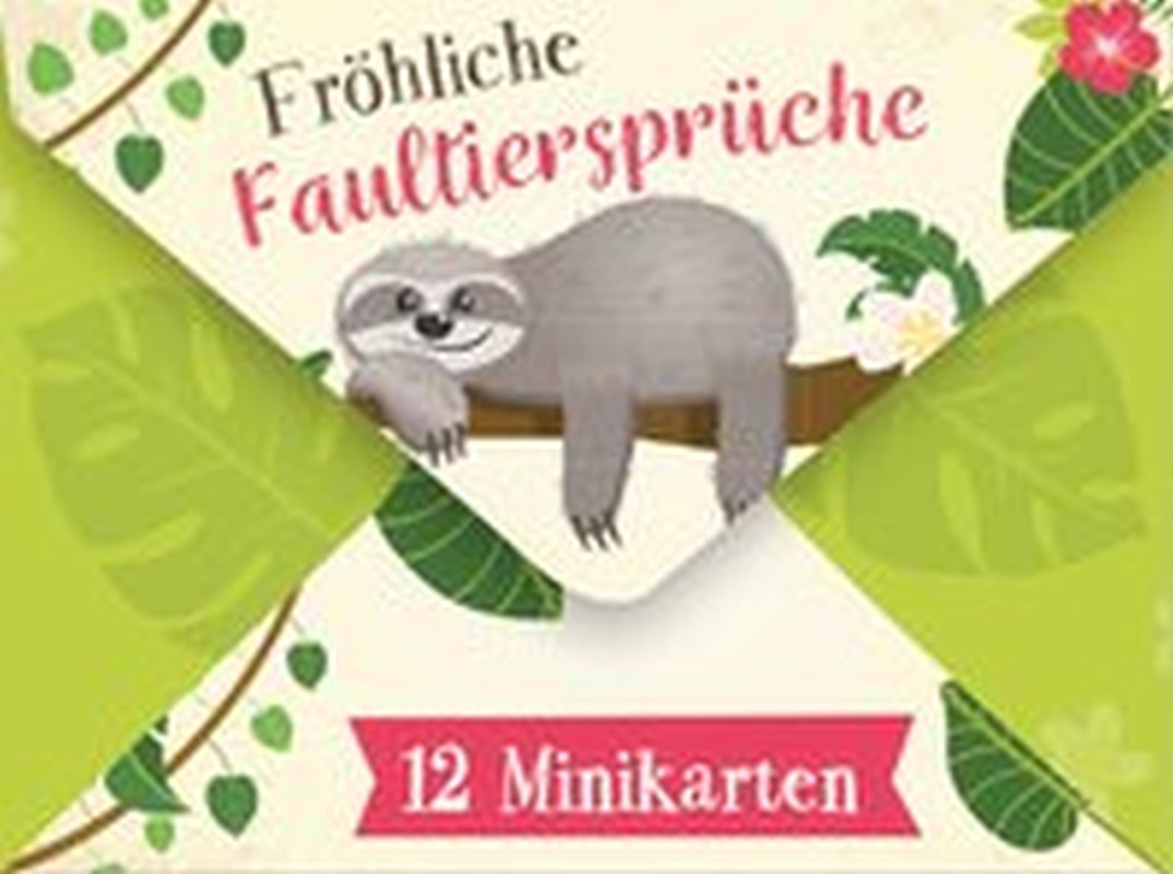 Minikarten-Set Fröhliche Faultiersprüche