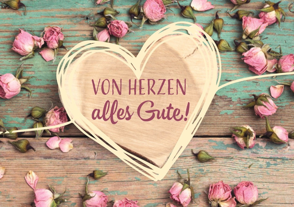 Faltkarte - Von Herzen alles Gute!