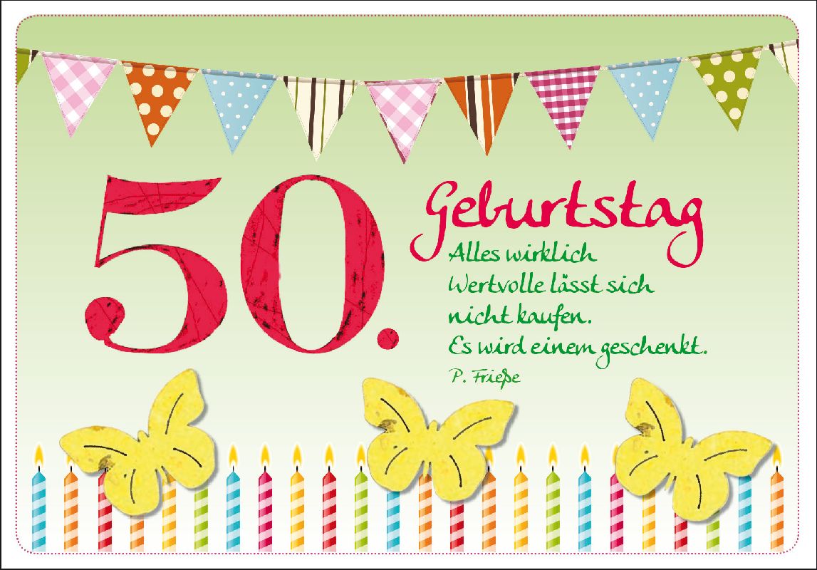 50. Geburtstag - Faltkarte