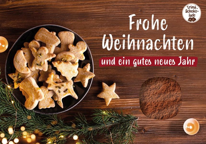 Schokokarte - Frohe Weihnachten und ein gutes neues Jahr