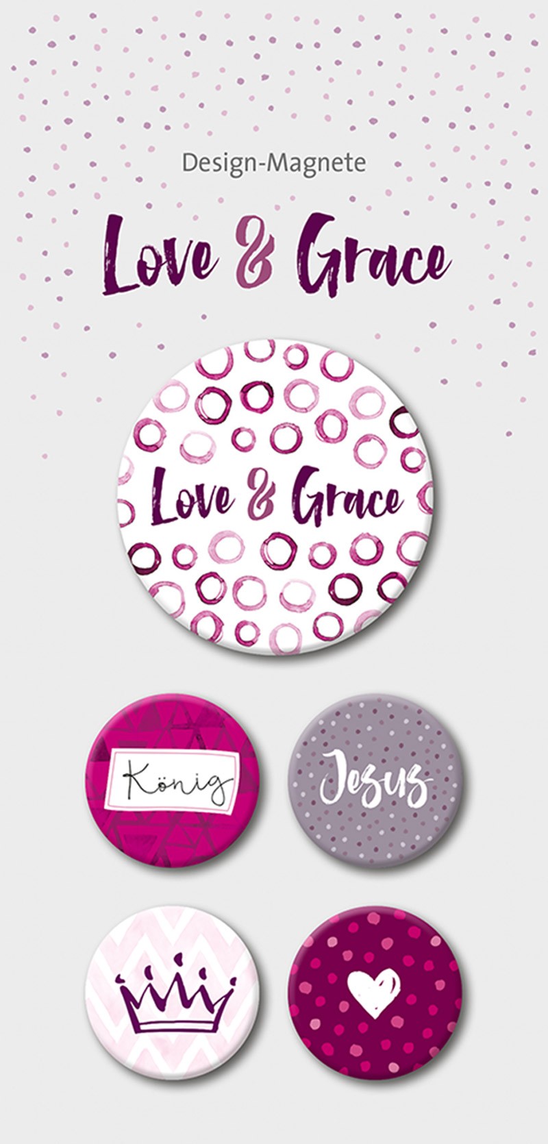 Love & Grace - 5er-Magnet-Set