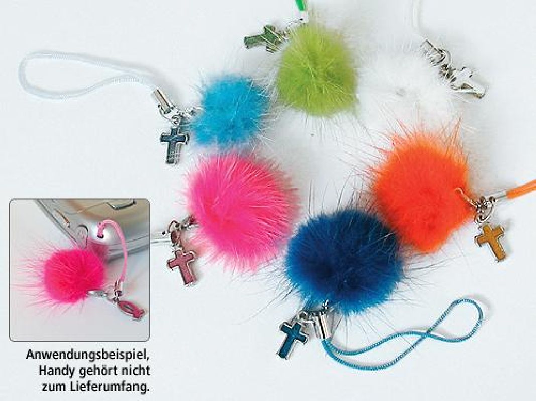 Phone Strap mit Puschel 